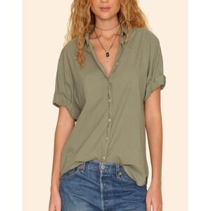 Xirena Shirt Cotton Green Womens M (READ)
